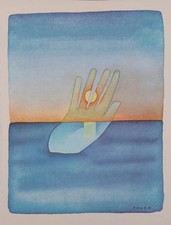 Jean-Michel FOLON: La Mano, Heliogravura Firmata
