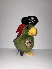 Disney Parks Pirates of The Caribbean Peg Leg Parrot 11" Stuffed Plush Bird