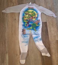 Vintage 90s Teenage Mutant Ninja Turtles Bebop Footed Zip One Piece PJ's Sz 8