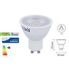 Lampada Led GU10 7W=60W 220V 38 Gradi Bianco Neutro 4000K Chip Samsung Garanzia 