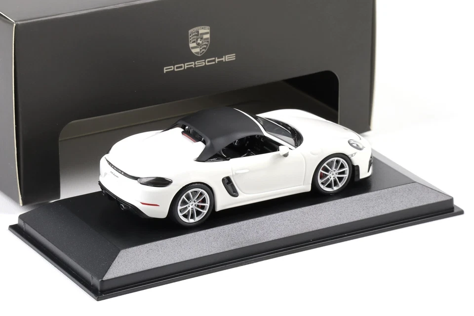 1:43 Minichamps Porsche 718 Boxster Spyder 2019 Carrera Bianco Wap Rivenditore - Immagine 3 di 4