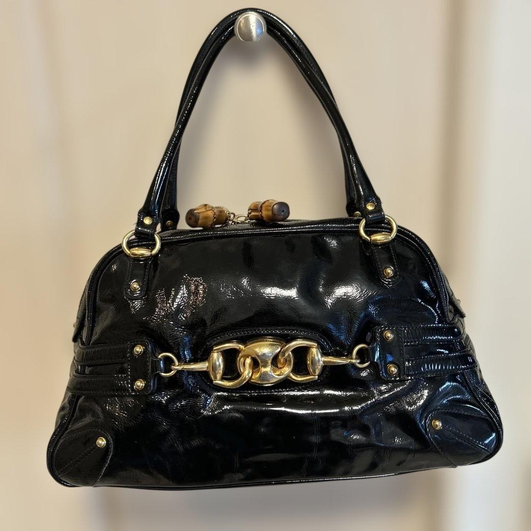 Minimal Horsebit Bamboo Leather Handbag Shoulder Bag Crossbody Bag Women - GUCCI