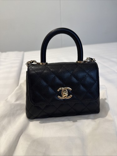 CHANEL Coco Top Handle Bag Mini Black Bag