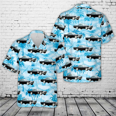 Black Plate 1957 Ford Thunderbird Hawaiian Shir, Casual Shirt For Men