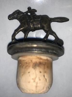 Blantons Bourbon Brass Cork Bottle Stopper Letter ''S'' Whiskey Race Horse Jockey