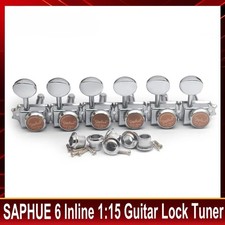 SAPHUE 6 Inline Guitar Lock String Tuners1:15 Vintage Guitar Locking Tuning Pegs