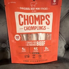 Chomps Chomplings Original Beef Mini Sticks Mild Grass-Fed 6 Count 3oz