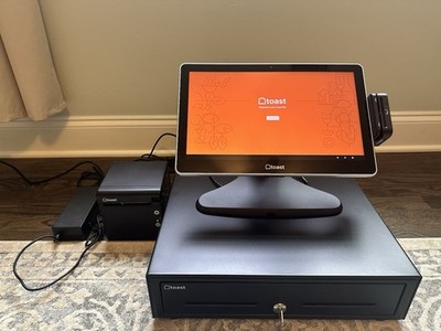 Toast Flex 14'' POS Terminal System Bundle Cash Drawer Receipt Printer Card Tap