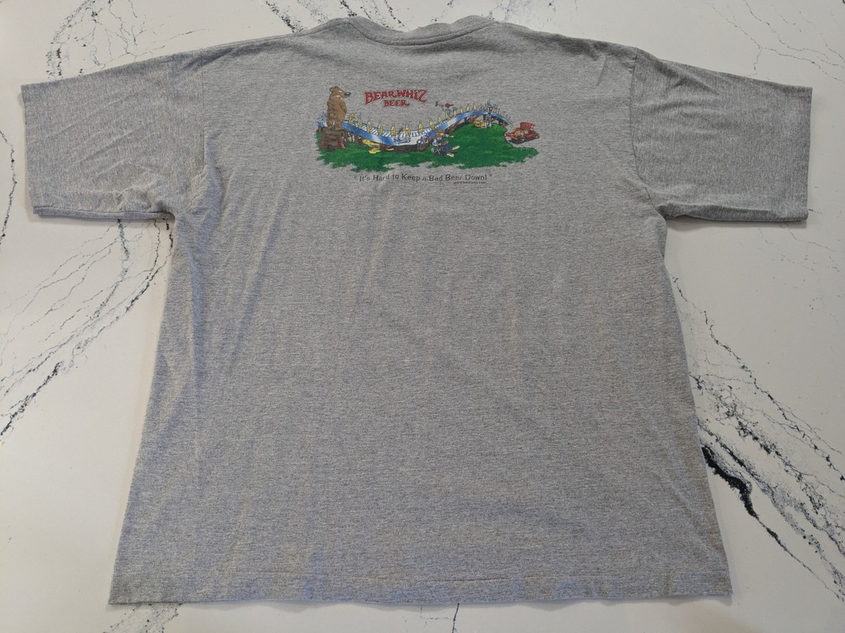 Vintage Bear Whiz Beer Promo T Shirt Double Sided 90