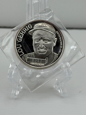 #ad .999 One Troy Ounce Silver Lou Gehrig Limited Edition Coin Limited Edition $89.00