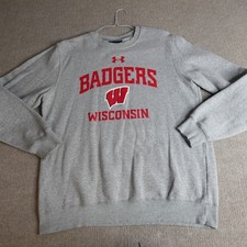 Wisconsin Badgers Sweater Large Gray Under Armour Sweatshirt