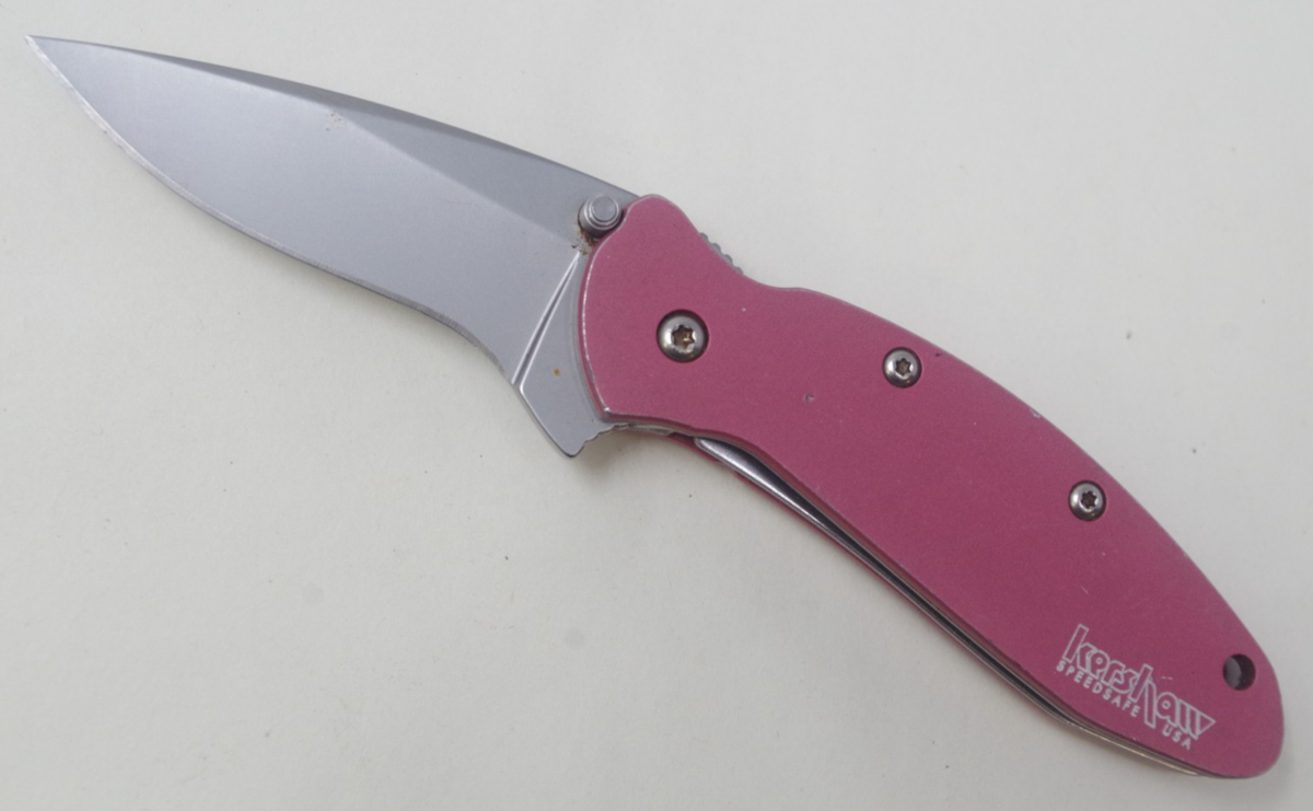 Pink Kershaw Scallion 1620PINK Assisted Pocket Knife Ken Onion