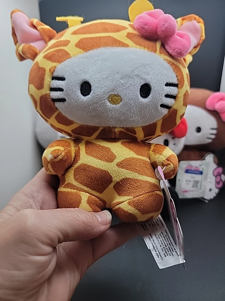 Lot Of 5 6" Hello Kitty Pre Owned With Tags Jungle Plush Toys - Image 3 of 4