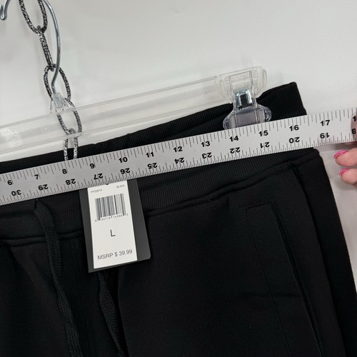Bleecker Mercer Stacked Flared Fleece Sweatpants Jogger Schwarz Taschen Unisex L - Bild 7 von 8