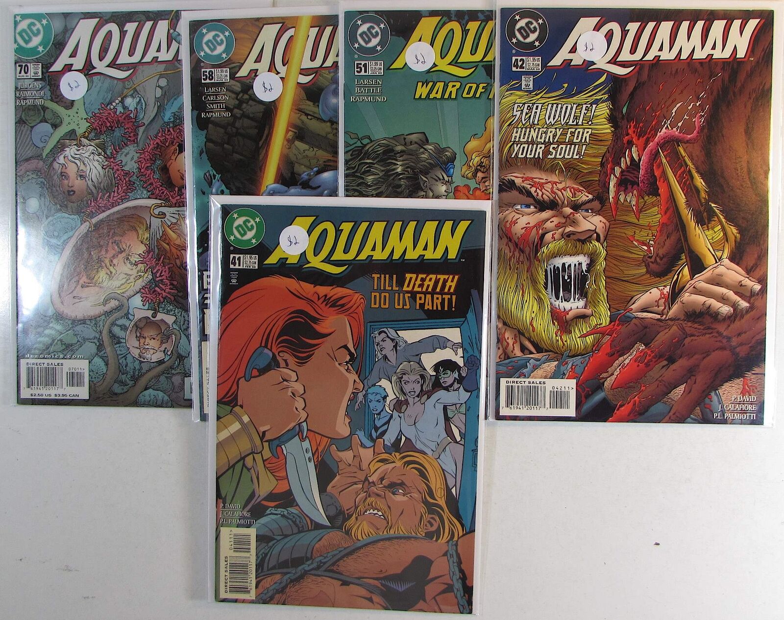 Aquaman Lot of 5 #41,42,51,58,70 DC (1998) 3rd Series Comic Books