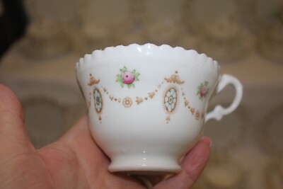 111159 Vintage Royal Albert Crown Porzellan Teeservice für 12 Personen Floral Swag um 1917