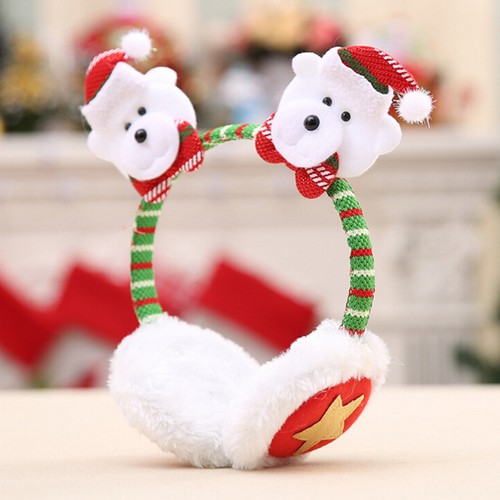 Novelty-Santa-Claus-Elk-Snowman-Bear-Christmas-Earmuffs-Woman-Girl-WinterWarmerK