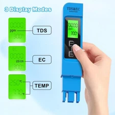 TDS Meter Digital Tester Portable 3 In 1 Water Quality Test Tool 0-9999ppm 3V