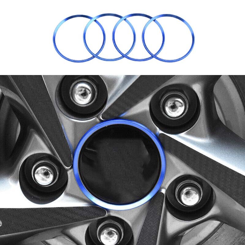 For Hyundai Sonata 2020-2023 Wheel Hub Center Round Aluminum Cover Trim 4pc Blue