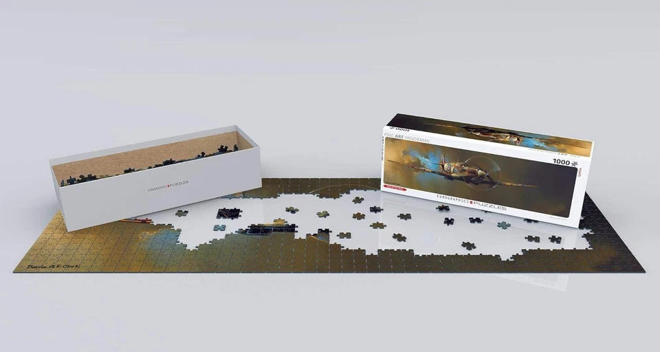 Spitfire by Barrie Clark Panoramic 1000 piece jigsaw puzzle 990mm x 330mm - Image 3 of 4