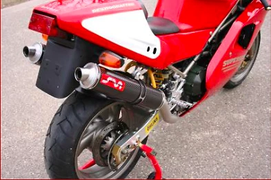 Sistema de exaustão de carbono redondo Ducati 851/888 Silmotor silenciadores slipon homologados - Imagem 3 de 3