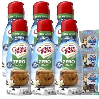CoffeeMate Zero Sugar French Vanilla Liquid Coffee Creamer 32 oz (Case of 6)