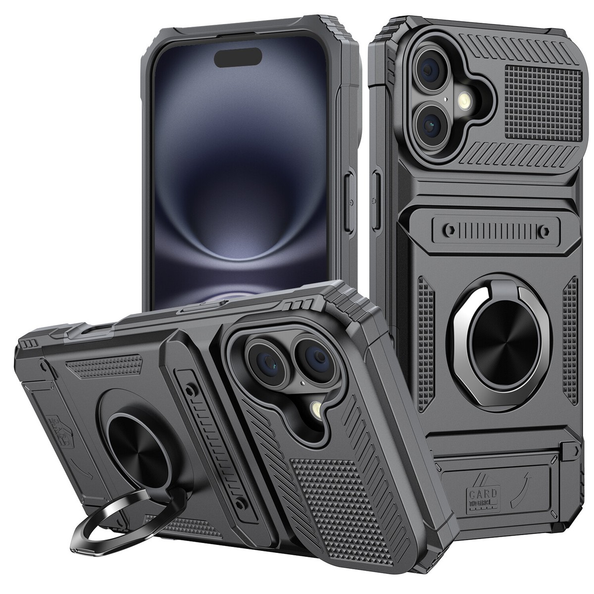 For iPhone 16 /16 Plus/16 Pro/16 Pro Max Shockproof Stand For iPhone 16 /16 Plus/16 Pro/16 Pro Max Shockproof Stand