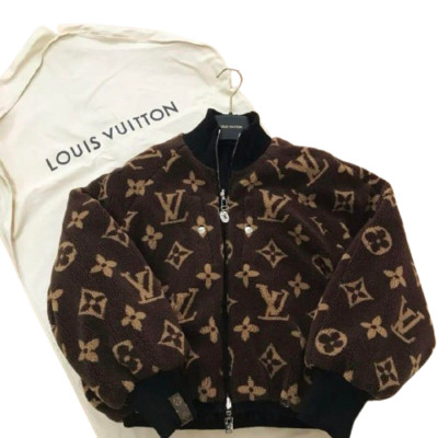 Louis Vuitton Monogram Reversible Boa Jacket RW212B XUZ FLVE71 Women Size 36