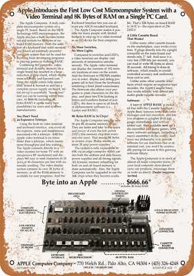 METAL SIGN - 1976 Apple I Computer - Vintage Look Reproduction | eBay