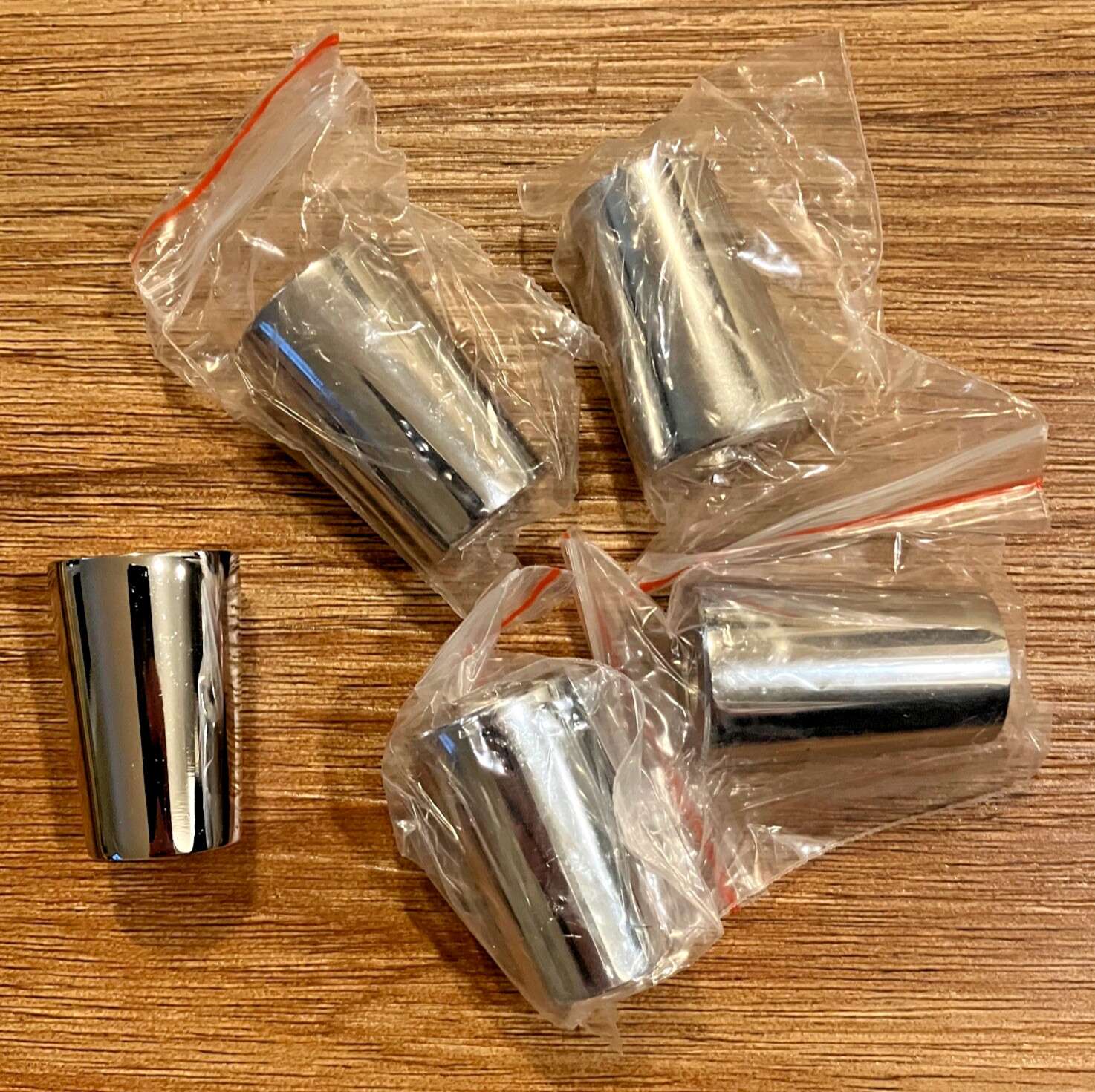 5 Pack Beer Tap Ferrule 3/8" Threaded Tapered Bottom Chrome Silver Metal Bolt