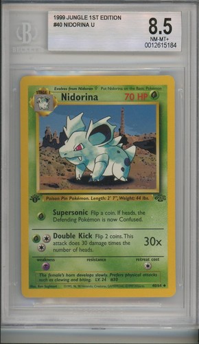 Nidorina (1st Edition) graded BGS 8.5 for sale on eBay