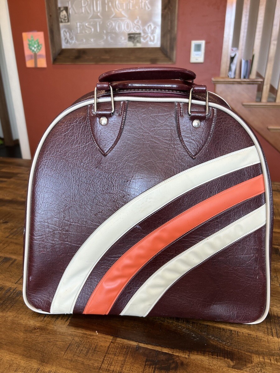 Retro Bowling Purse Brunswick Bowling Bag Purple Pink Teal Vinyl