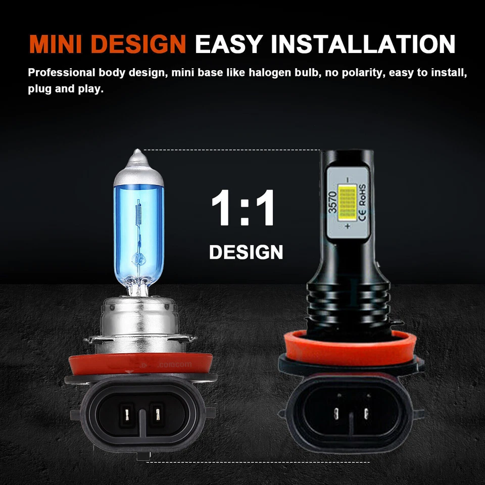 For Honda Pilot 2006-2018 6000k LED Headlight High Low Beam + Fog Light Bulbs - Image 2 of 4