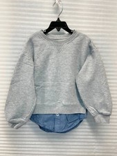 Free Assembly Girls Crewneck Sweatshirt With Woven Shirt Hem  Size S 6/6X 