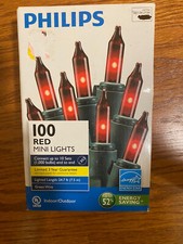 Phillips 100 Red Mini Lights 24.7 Ft Holiday Lights, indoor/outdoor