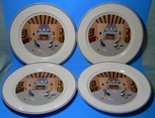 Lot 4 Villeroy Boch Naif Dinner Plates 10 1/2" Porcelain Farm Ark Fireplace