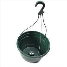 10 X 27CM / 6L Green Plastic Hanging Baskets / Pots / Planters  TEKU