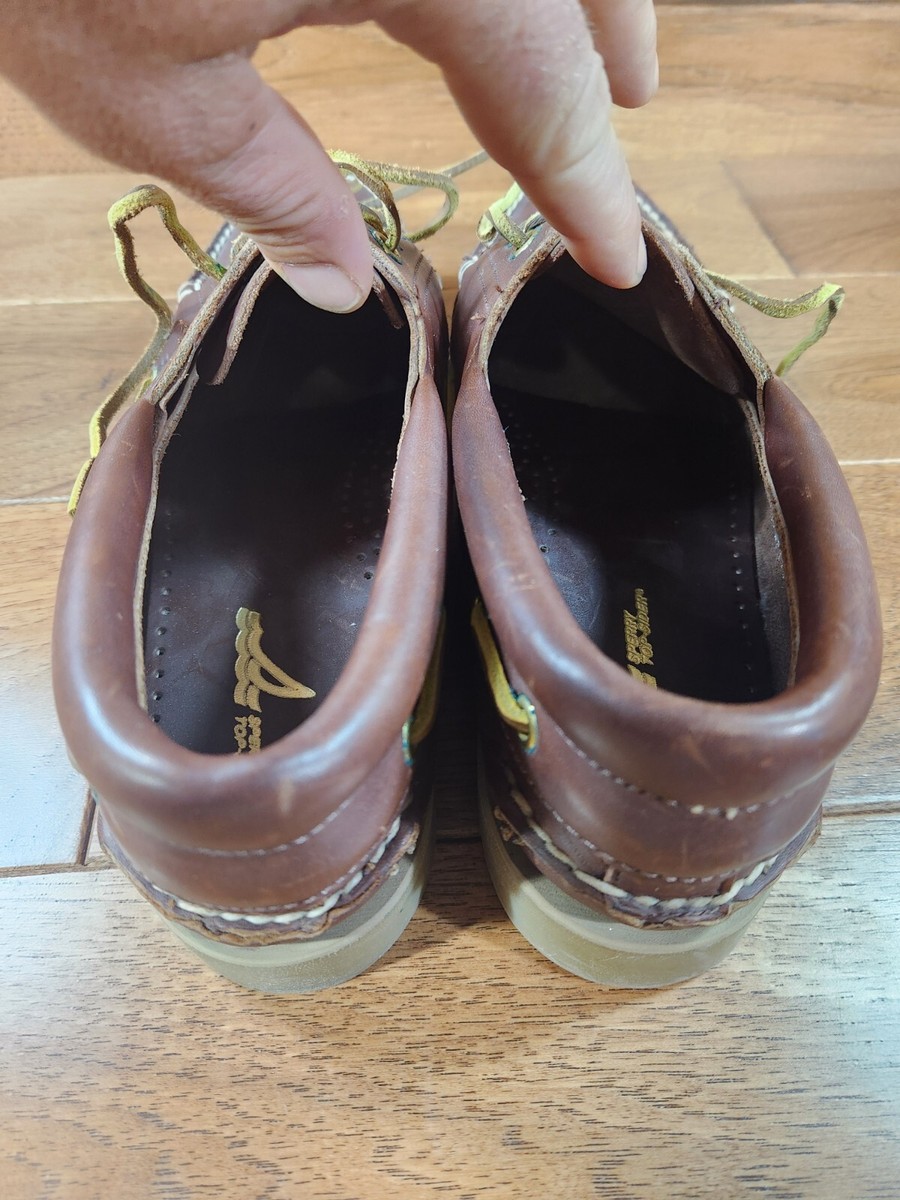 Vintage Men's Sperry TOP SIDERS Brown Leather Boat Shoes