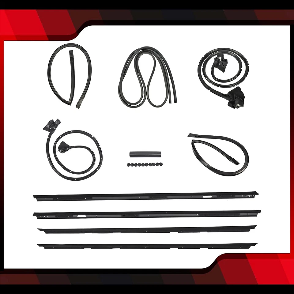 9Pcs Rail Window Seal Weatherstripping Kit 128555 For Chevy Monte Carlo 1983-88 - Image 4 of 4