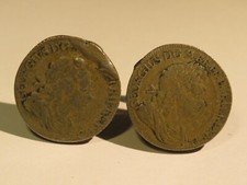 Pair Of Gents Cufflinks With Mounted King George I Coins Shillings