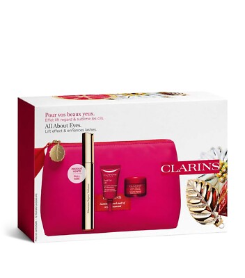 Clarins All About Eyes Set Supra Mascara Total Eye Lift Instant Smooth XMAS