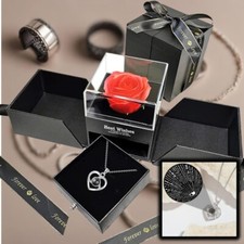 Cofanetto Portagioielli Scatola Rosa Eterna Gioiello a scelta San Valentino