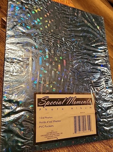 Special Moments Photo Album Blue Glitter 4 x 6 Holds 104 Photos PVC Pockets New - Picture 5 of 13