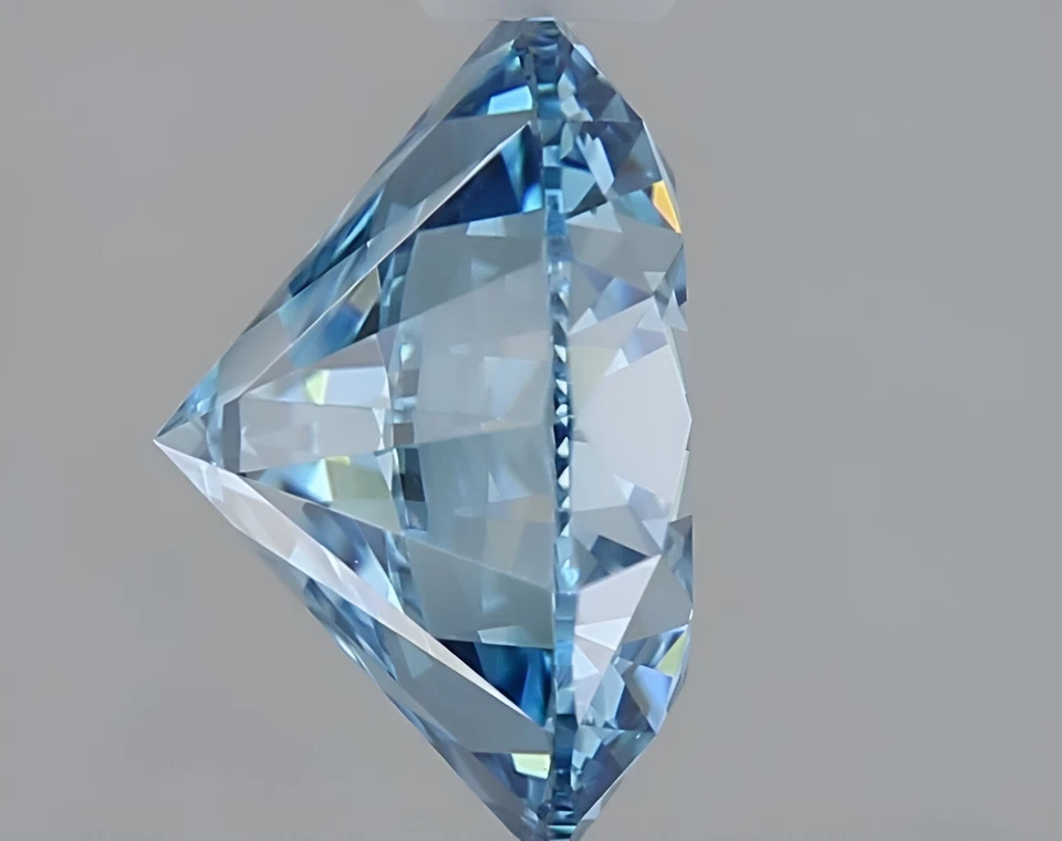 1.02ct Fancy Vivid Blue VVS1/ID/EX Round Lab-grown Loose Diamond IGI Certified - Image 2 of 4