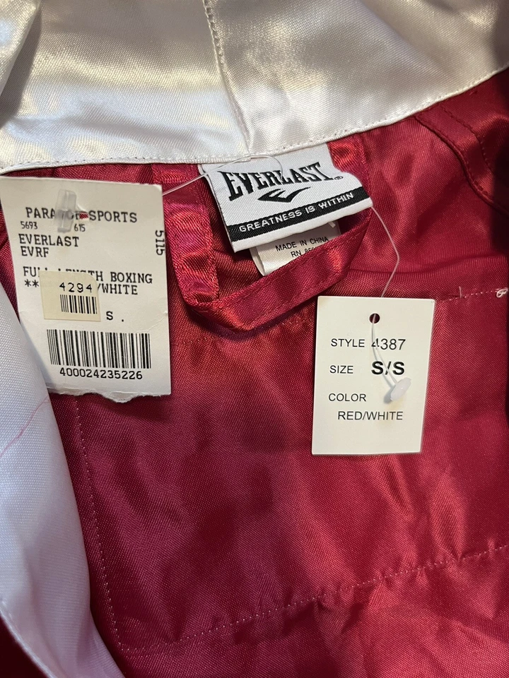 Bata de Boxeo Everlast Longitud Completa Adulto Unisex Talla S Roja Satinada Nueva con Etiquetas Foto 4 de 4