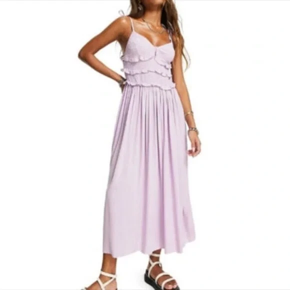 TOPSHOP Lilac Reconnected Maxi Slip Dress Size 8 NWT eBay