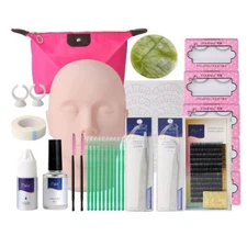 Makeup Practice Lash Starter Kit Eyelash Extension Face Mannequin Training Head