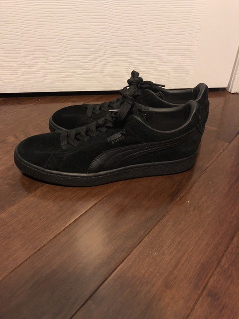 puma suede triple black