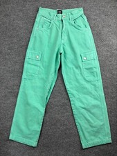 BDG By Urban Outfitters Real Cargo Pant Women's 24 Green Denim High Waisted