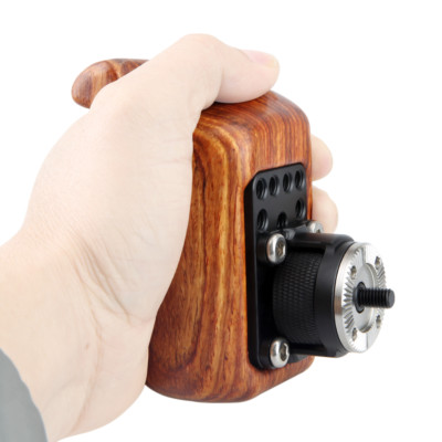 NICEYRIG Left Side Wooden Handle Grip with ARRI Rosette for Camera Shoulder Rig